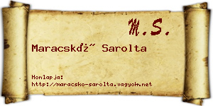 Maracskó Sarolta névjegykártya